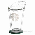 Double Wall Glass Cup With Lid